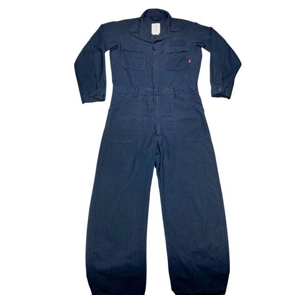 U.S. Navy Excel Manufacturing Utility Coveralls Mens 42 XL Blue Flame Resistant - Picture 1 of 16
